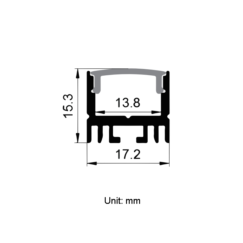 Aluminum Profile For LED Strip Lighting With 13.8mm Inner Width Aluminum Profile For LED Strip Lighting With 13.8mm Inner Width